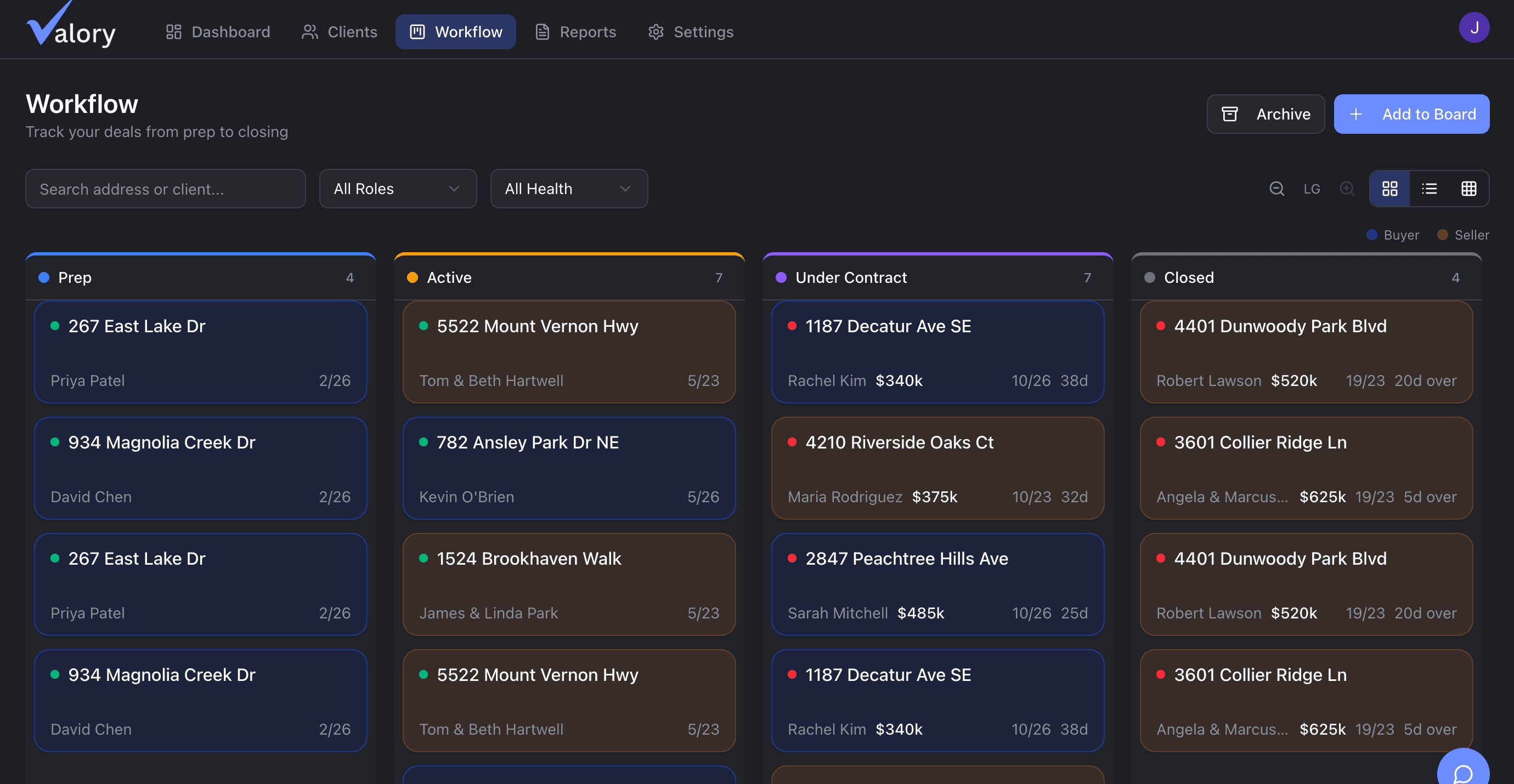 Valory workflow board